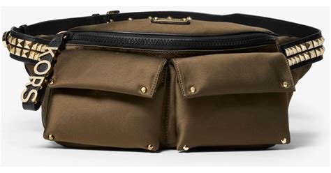 michael kors olivia belt bag|Olivia Large Studded Satin Belt Bag .